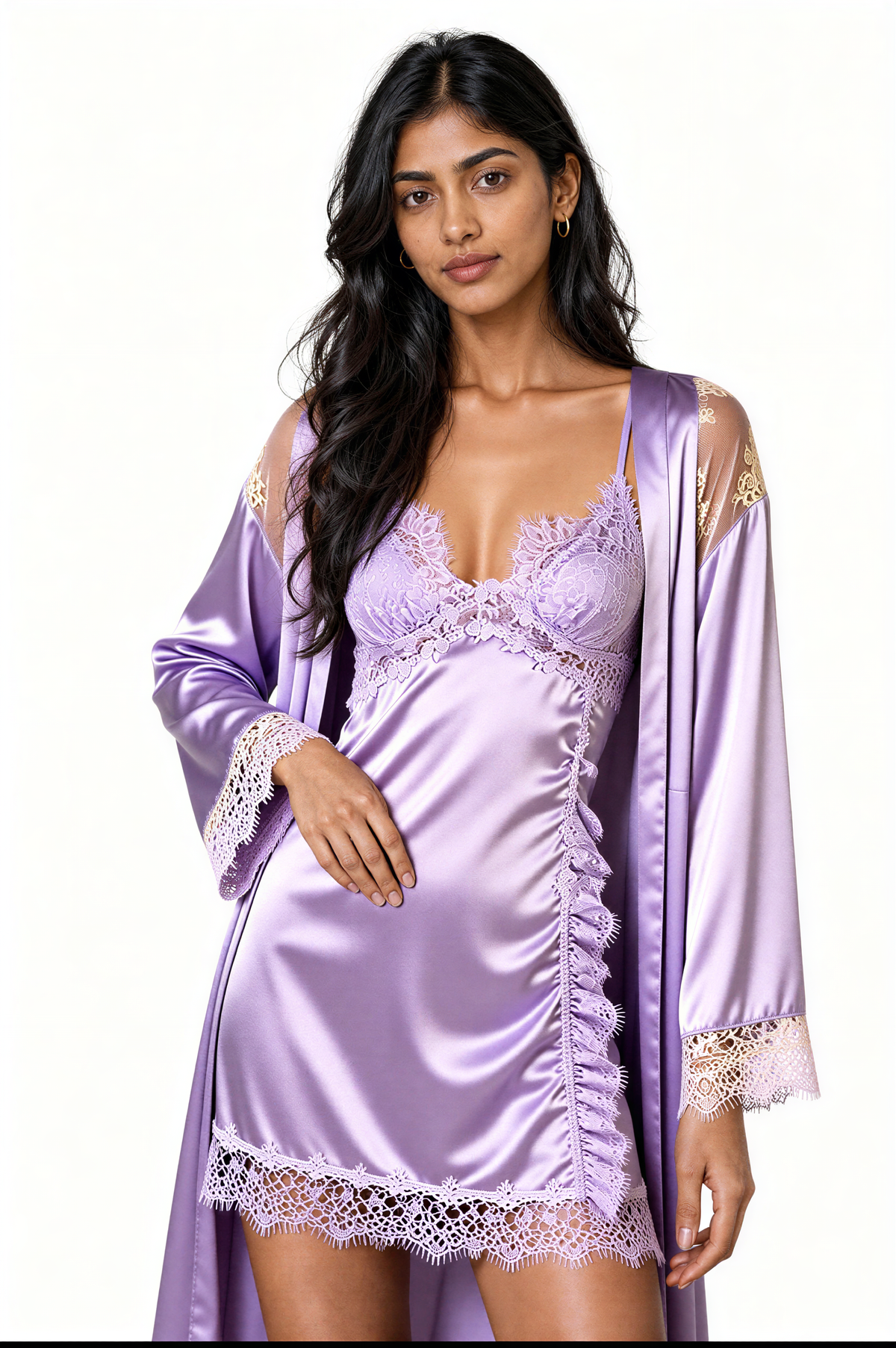 French Lace Slip and Robe — view 3