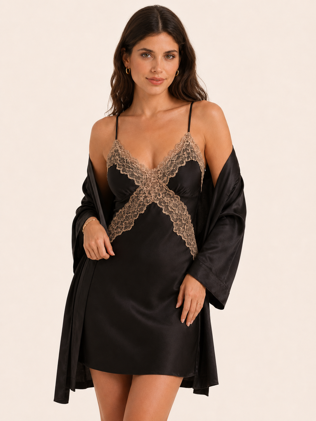 Lace-Trim Satin-Feel Slip — view 4